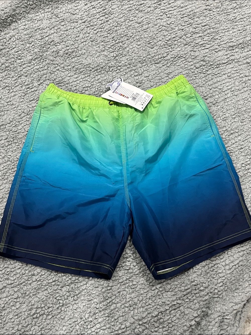 Men's Gradient Blue and Green Swim Trunks - Purchased in Italy